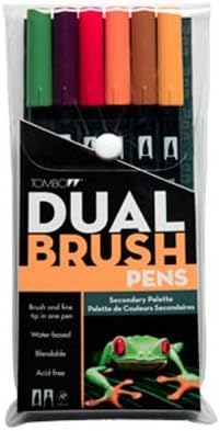 TOMBOW DUAL WATER COLOUR BRUSH PEN SECONDARY SET OF 6 (ABT-6C SE)