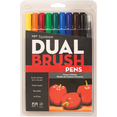 TOMBOW DUAL WATER COLOUR BRUSH PEN PRIMARY SET OF 6 (ABT-10C PR)