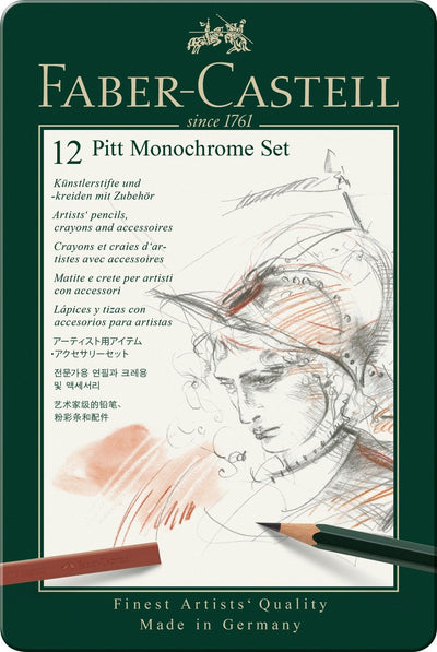FABERCASTELL PITT MONOCHROME SET OF 12 (112975)