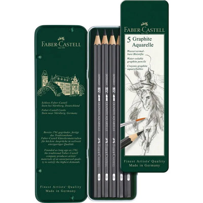 FABERCASTELL GRAPHITE AQUARELL PENCIL SET OF 5 (117805)