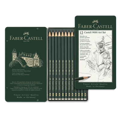 FABERCASTELL GRAPHITE PENCIL 9000 TIN SET OF 12 (119065)