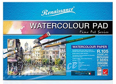 RENAISSANCE WATER COLOUR PAD R-105 15 SHEETS 200 GSM 8" x 12" (218102)