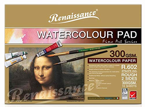 RENAISSANCE WATER COLOUR PAD R-602 10 SHEETS 300 GSM 11" x 15" (168193)