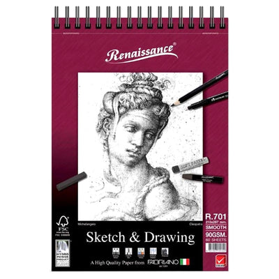 RENAISSANCE SKETCH & DRAWING PAD R-701 90 GSM 8" x 12" (155322)