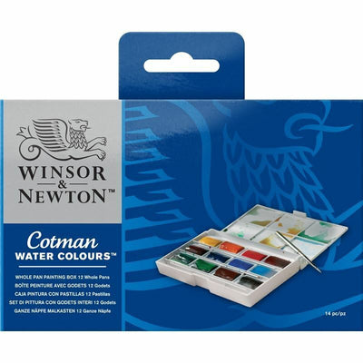 WINSOR & NEWTON PAINT BOX WATERCOLOR FULL PAN SET SET OF 12 (0390653)