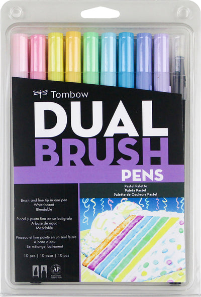 TOMBOW DUAL WATER COLOUR BRUSH PEN PASTEL SET OF 10 (ATB-10C PA)