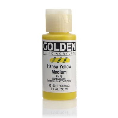 GOLDEN FLUID ACRYLIC 30 ML SR 3 HANSA YELLOW MEDIUM 2190-1