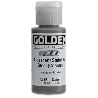 GOLDEN FLUID ACRYLIC 30 ML SR 5 IRISDISCENT STAINLESS STEEL COARSE 0002458-1