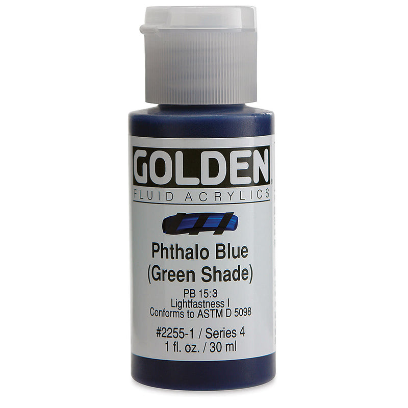 GOLDEN FLUID ACRYLIC 30 ML SR 4 PHTHALO BLUE GREEN SHADE 0002255-1