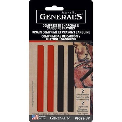 GENERAL CHARCOAL & SANGUINE STICK 4 (9529-BP)