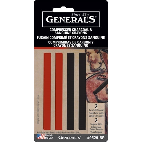 GENERAL CHARCOAL & SANGUINE STICK 4 (9529-BP)