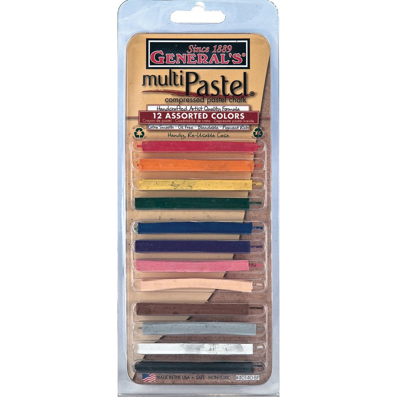 GENERAL MULTIPASTEL STICK SET OF 12  (40140-BP)