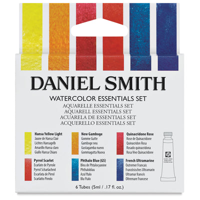 DANIEL SMITH EXTRA FINE WATER COLOUR TUBE ESSENTIALS SET 6 x 5 ML (285610005)