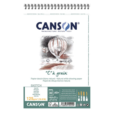 CANSON "C"A GRAIN ALBUMS SPIRAL 125 GSM A5+
