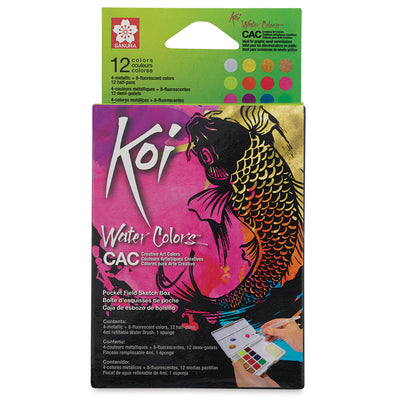 SAKURA KOI WATER COLOUR CAKES  SET OF 12 (XNCW-12MH)