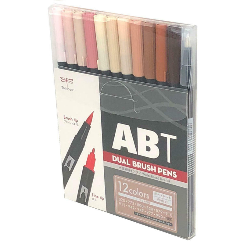 TOMBOW DUAL WATER COLOUR BRUSH PEN PORTRAIT SET OF 12 (ATB-12C PO)