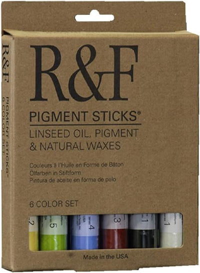 R&F PIGMENT OIL PAINT STICKS SET OF 6PC 38ML EARTH TONE (RF#2810)