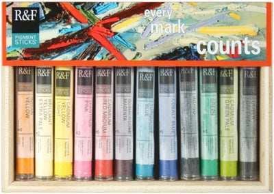 R&F PIGMENT OIL PAINT STICKS SET OF 12PC 38ML (RF#2950)
