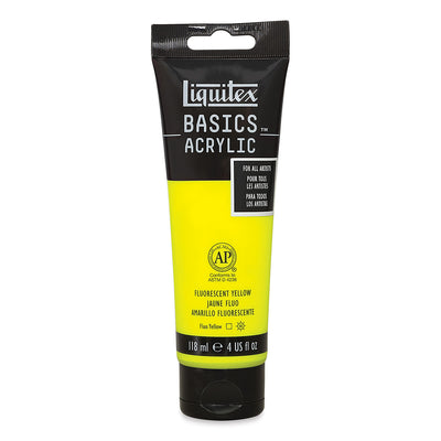 LIQUITEX BASICS ACRYLIC 118 ML FLUORESCENT YELLOW 6981