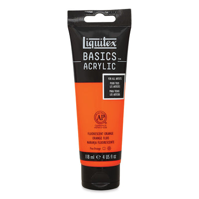 LIQUITEX BASICS ACRYLIC 118 ML FLUORESCENT ORANGE 6982
