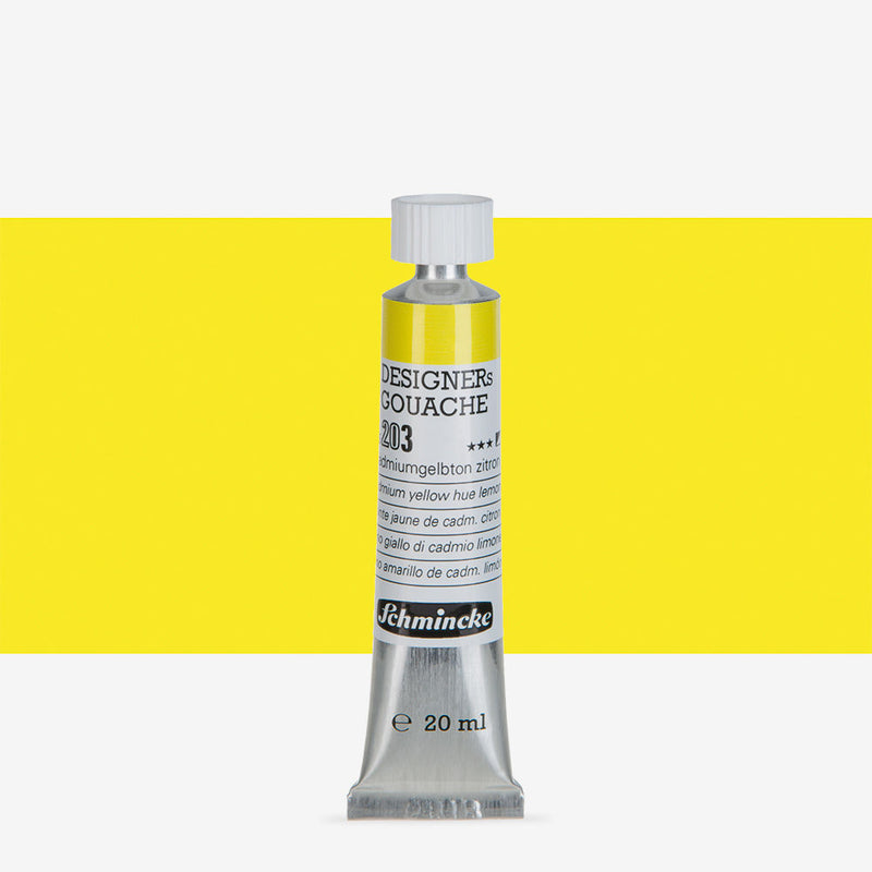 SCHMINCKE DESIGNERS GOUACHE COLOUR 20 ML SR 1 CADMIUM YELLOW HUE LEMON