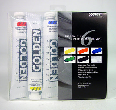 GOLDEN PROFESSIONAL ACRYLIC COLOUR SET 6 X 22 ML