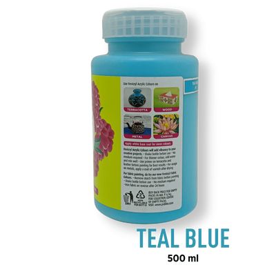 FEVICRYL ACRYLIC COLOUR 68 TEAL BLUE 500 ML