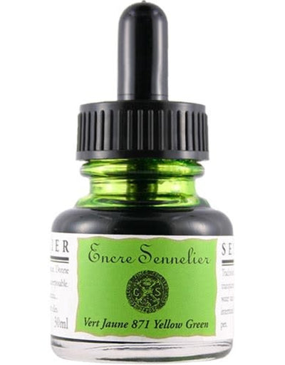 SENNELIER SHELLAC INK YELLOW GREEN  30 ML (871)