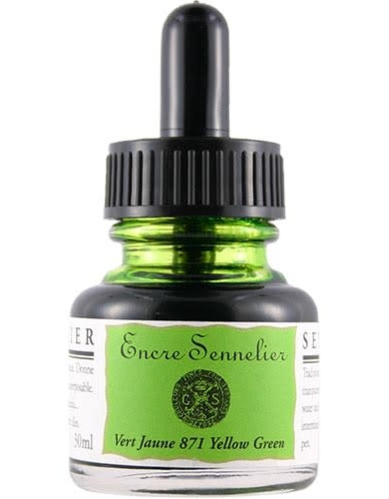 SENNELIER SHELLAC INK YELLOW GREEN  30 ML (871)