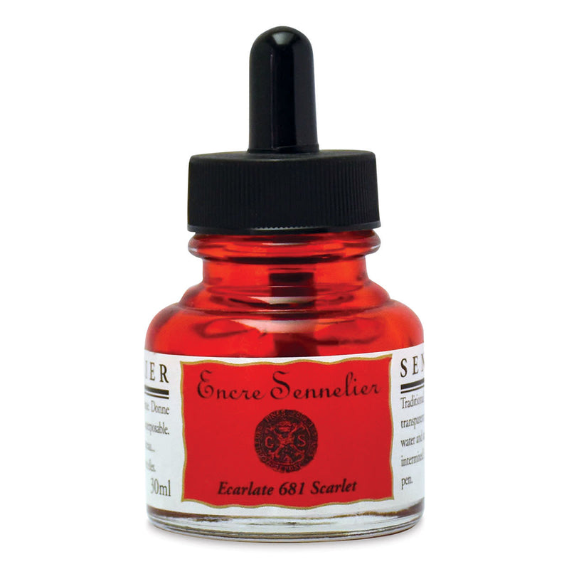 SENNELIER SHELLAC INK SCARLET 30 ML (681)