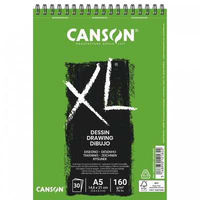 CANSON XL DRAWING ALBUMS SPIRAL 30 SHEETS 160 GSM A5 (400082841)
