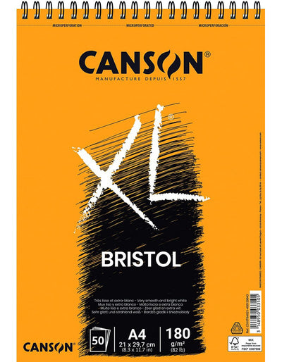 CANSON XL BRISTOL PADS 1SG VERY SMOOTH 50 SHEETS 180 GSM A4 (400039172)