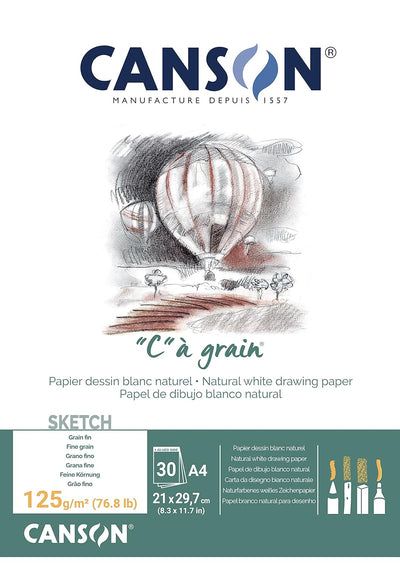 CANSON "C"A GRAIN DRAWING PAPER 125 GSM A4
