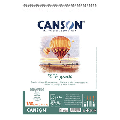 CANSON "C"A GRAIN ALBUMS SPIRAL 180 GSM A3+