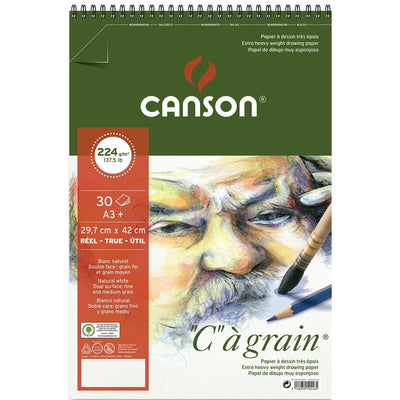 CANSON "C"A GRAIN ALBUMS SPIRAL 224 GSM A3+