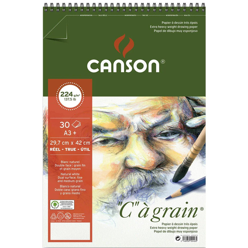 CANSON "C"A GRAIN ALBUMS SPIRAL 224 GSM A3+