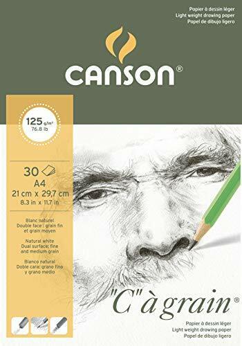 CANSON "C"A GRAIN DRAWING PAD 1SG 125 GSM A4