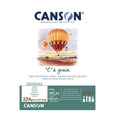 CANSON "C"A GRAIN DRAWING PAD 1SG 224 GSM A5