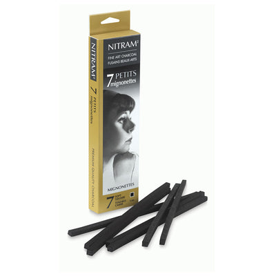 NITRAM CHARCOAL STICK SQUARE SET 4MM SET OF 7