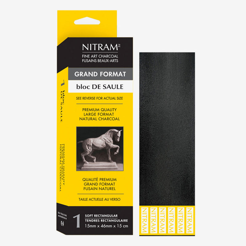 NITRAM CHARCOAL STICK SOFT RECTANGULAR 15MM