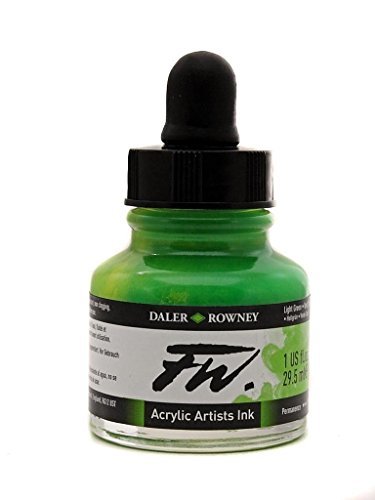 DALER & ROWNEY FW ACRYLIC INK 29.5 ML LIGHT GREEN 160029348