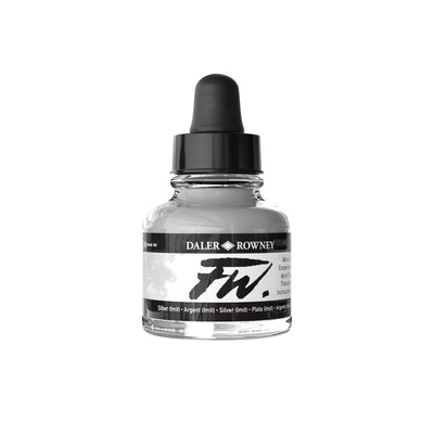 DALER & ROWNEY FW ACRYLIC INK 29.5 ML SILVER IMIT 160029702
