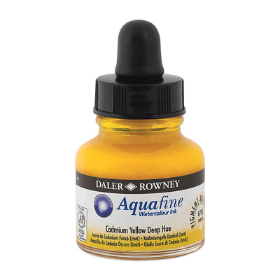 DALER & ROWNEY AQUAFINE WATER COLOUR INK CAD YELLOW DEEP HUE 29.5 ML (618)