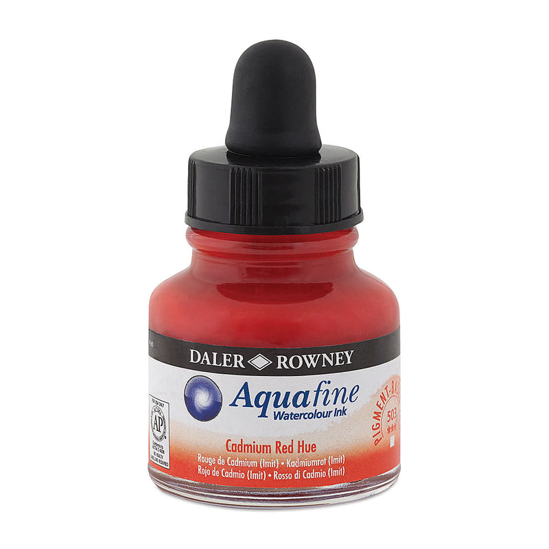 DALER & ROWNEY AQUAFINE WATER COLOUR INK CAD RED HUE 29.5 ML (503)