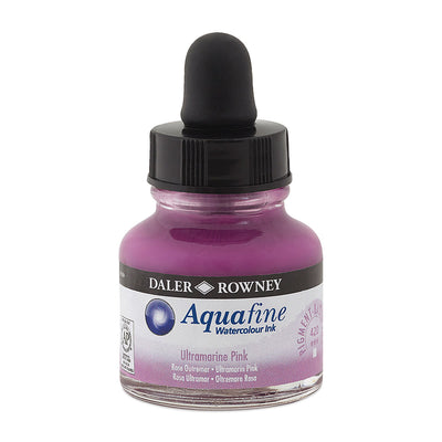 DALER & ROWNEY AQUAFINE WATER COLOUR INK ULTRAMARINE PINK 29.5 ML (420)