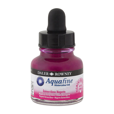 DALER & ROWNEY AQUAFINE WATER COLOUR INK QUINACRIDONE MAGENTA 29.5 ML (414)