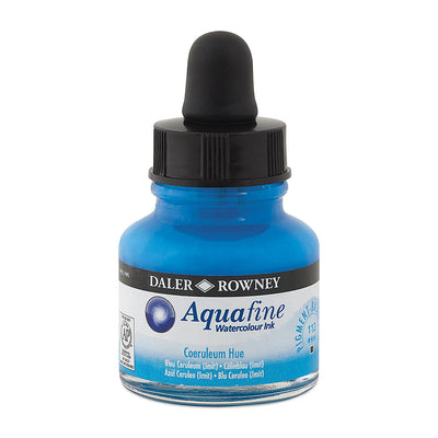 DALER & ROWNEY AQUAFINE WATER COLOUR INK COERULEUM HUE 29.5 ML (112)