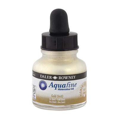 DALER & ROWNEY AQUAFINE WATER COLOUR INK GOLD IMIT 29.5 ML (701)