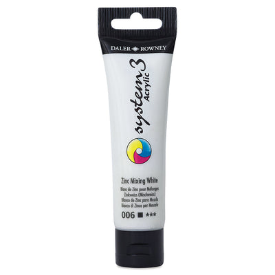 DALER & ROWNEY SYSTEM 3 ACRYLIC 59 ML ZINC MIXING WHITE 059006