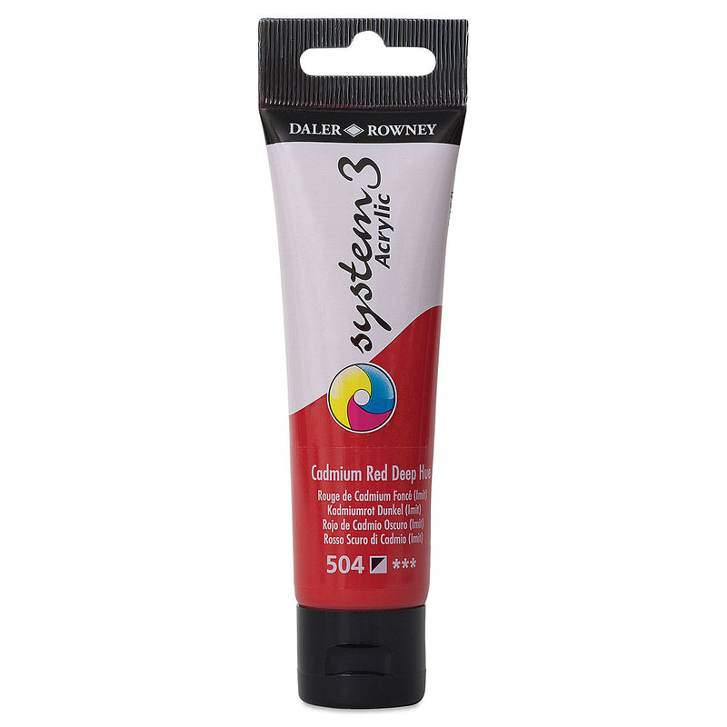 DALER & ROWNEY SYSTEM 3 ACRYLIC 59 ML CADMIUM RED DEEP HUE 059504